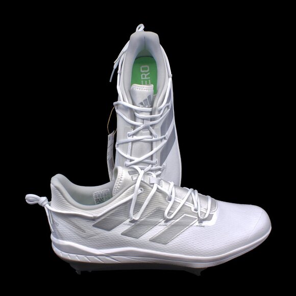ADIDAS Men's Adizero Afterburner 8 Baseball Cleats White Silver - Picture 6 of 7